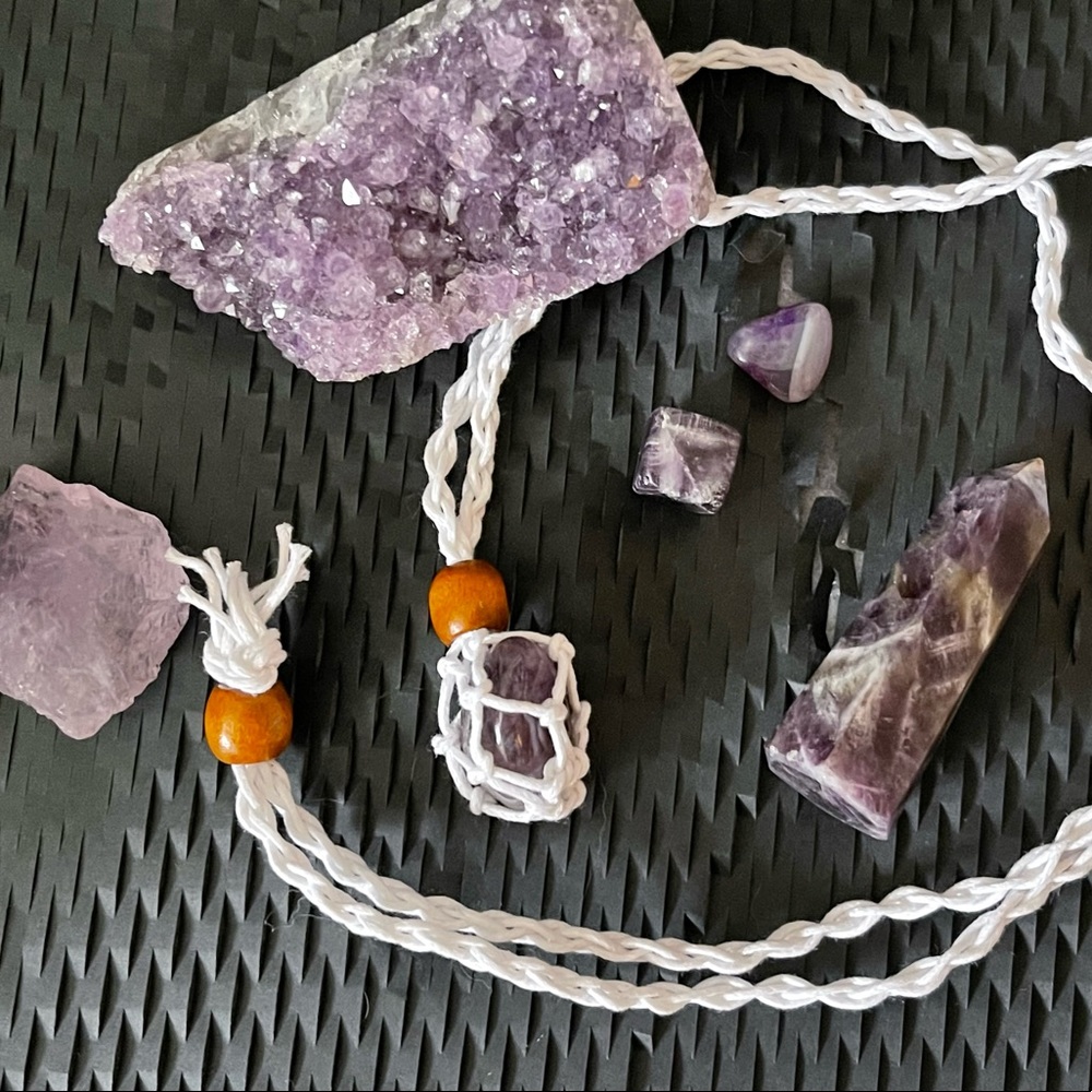 Amethyst Macramé Necklace